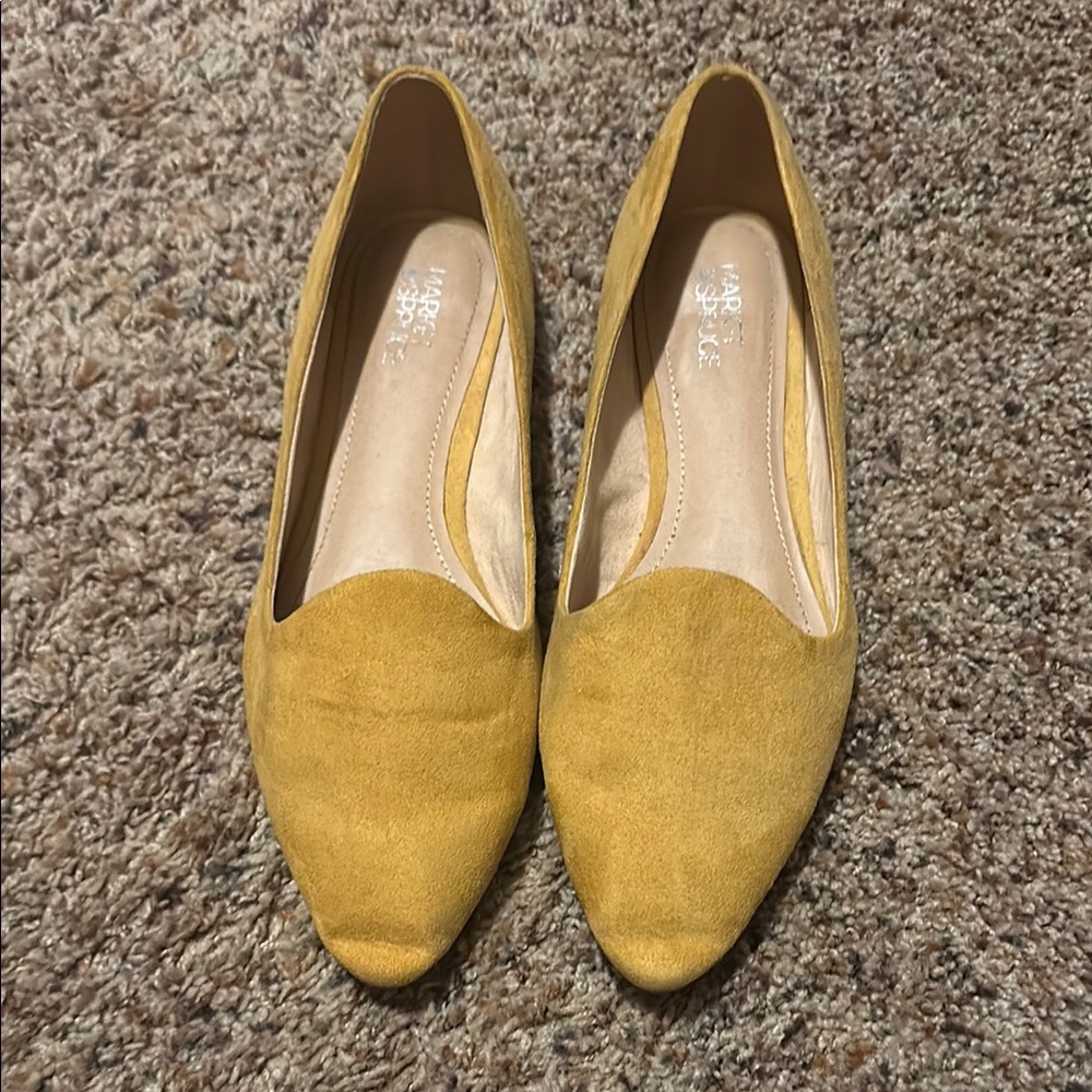 Market & Spruce Yellow Flats Elegant Suede Loafers